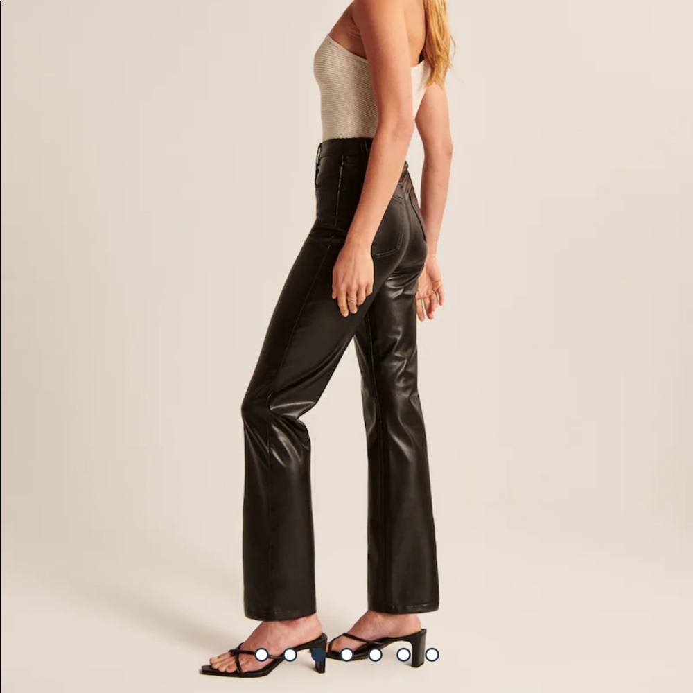 ABERCROMBIE & FITCH ULTRA HIGH RISE VEGAN LEATHER PANTS